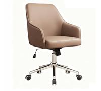 Sedia da ufficio ergonomica, sedia da studio per casa, schienale medio con comodo supporto lombare, girevole e regolabile in altezza(Khaki)