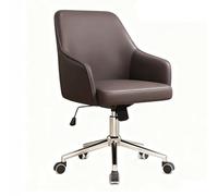 Sedia da ufficio ergonomica, sedia da studio per casa, schienale medio con comodo supporto lombare, girevole e regolabile in altezza(Brown)