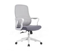 Sedia da Ufficio Ergonomica Sedia, Sedia Piccola Con Telaio Bianco E Rete Grigia
