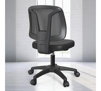 Sedia da ufficio ergonomica senza braccioli con ruote girevoli per supporto posteriore, per studio e lavoro a casa
