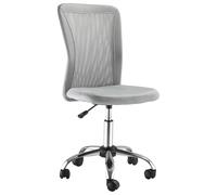 Sedia Da Ufficio Ergonomica Senza Braccioli In Tessuto A Rete, Altezza Regolabile E 5 Ruote, Grigio