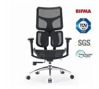 SIHOO Doro S100 Sedia da ufficio ergonomica - con supporto lombare dinamico doppio, schienale regolabile su 5 livelli, braccioli coordinati su 4D, angolo massimo di reclinazione di 135 gradi, nera
