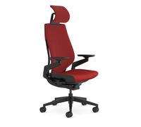 Sedia da ufficio ergonomica Steelcase Gesture con braccioli regolabili a 360°, supporto lombare 3D Live Back, poggiatesta regolabile Scarlet/Red; Prodotto in Europa