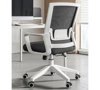 Sedia da ufficio for uso domestico Sedia da ufficio con schienale medio in tessuto a rete Con supporto lombare for domestico, in ufficio e nelle sale riunioni(Black+white frame)