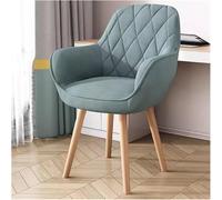 Sedia da Ufficio Girevole con braccioli, in Tessuto, Senza Ruote, con Gambe in Legno, Ideale per Piccoli spazi e con Ruote, Perfetta Anche Come Sedia da Trucco.