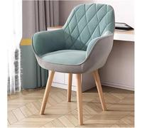 Sedia da Ufficio Girevole con braccioli, in Tessuto, Senza Ruote, con Gambe in Legno, Ideale per Piccoli spazi e con Ruote, Perfetta Anche Come Sedia da Trucco.