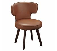 Sedia da ufficio girevole con schienale curvo, sedia da cucina in stile moderno di metà secolo, dotata di un cuscino di seduta rinforzato adatto for soggiorni(Brown,Standard)