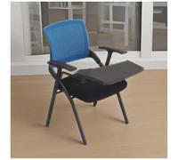 Sedia da ufficio girevole con schienale in rete, braccio per tablet, scrivania pieghevole per computer, impilabile per aree di accoglienza