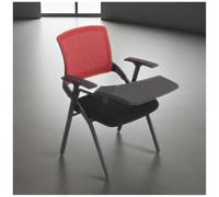 Sedia da ufficio girevole con schienale in rete, braccio per tablet, scrivania pieghevole per computer, impilabile per aree di accoglienza