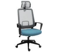Sedia da ufficio girevole ergonomica Vinsetto con supporto lombare, braccioli e poggiatesta regolabile 63,5X63X116,5-125,5 cm