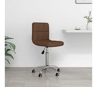 Sedia da ufficio girevole in tessuto marrone con ruote, girevole a 360 gradi, altezza del sedile regolabile, ergonomica, per ufficio, casa, studio, comoda sedia da scrivania con supporto per lo