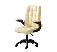 Sedia Da Ufficio Girevole Regolabile In Pelle Con Supporto Ergonomico For Camera Da Letto, Ufficio O Toilette(Off-white)