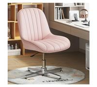Sedia da ufficio girevole senza ruote, sedia da scrivania con gambe incrociate, sedia da toilette imbottita in PU Sedia da ufficio ergonomica con schienale medio a dondolo a 120 ° Sedia da u