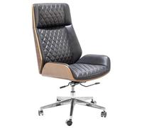 Sedia da ufficio in pelle di alta qualità, moderna con schienale alto, girevole a 360°, design ergonomico, imbottita, confortevole, con rotelle per uso domestico e ufficio