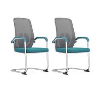 Sedia da ufficio in rete traspirante per sedia da scrivania ergonomica a lungo termine con sedia da incontro del personale di supporto per la vita per lo studio pacchetto di uffici di 2 (grigio)