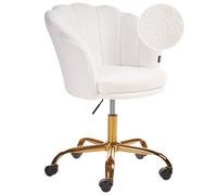 Sedia da ufficio in tessuto bou ianco con base girevole Monticello II