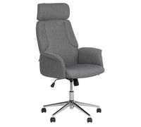 Sedia da Ufficio in Tessuto Grigio Girevole Regolabile in Altezza Pilot