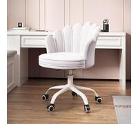 Sedia da ufficio in velluto con schienale, sedia da scrivania ergonomica imbottita con rotazione a 360° e altezza regolabile, sedia operativa senza braccioli pe,Io 44x45x84cm (17x18x33 pollici)