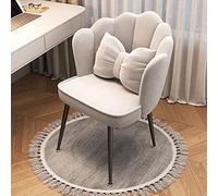 Sedia da ufficio in velluto da donna, stile metà secolo, comoda sgabello con schienale e morbido cuscino, elegante sgabello da trucco per camera da letto e toeletta per ragazze