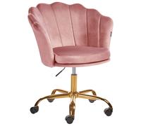 Sedia da ufficio in velluto rosa con base girevole Monticello II