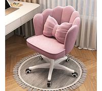 Sedia da ufficio in velluto, sedia regolabile con accento petalo, sedia ergonomica per computer da trucco girevole a 360°, sedia da scrivania imbottita per soggiorno e camera da letto