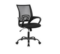 Sedia da Ufficio JEREZ C-BR - Nero - Schienale in Rete, Base Acciaio Ø68 cm