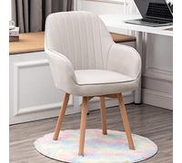 Sedia da ufficio Mid Century, in velluto, girevole, con gambe in legno, comoda, imbottita, moderna, elegante, per casa o ufficio (41 x)