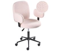 Sedia da ufficio moderna Poltrona altezza regolabile Boucle rosa pastello Moraga