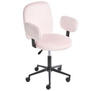 Sedia da ufficio moderna Poltrona altezza regolabile velluto rosa pastello Morag