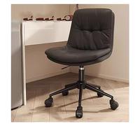 Sedia da ufficio moderna senza braccioli, imbottita, in ecopelle, con ruote, regolabile, girevole, per casa, soggiorno, camera da letto, vanity room