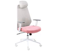 Sedia da ufficio multifunzionale con rivestimento in rete grigio chiaro e rosa c