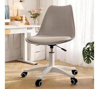 Sedia da ufficio per casa, scrivania e sedia piccola con rotelle, regolabile in altezza, girevole, poltrona da toeletta minimalista senza braccioli, adatta per camere da letto, spogliatoi Gray + Gray