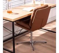 Sedia da ufficio per scrivania senza ruote sedia imbottita con gambe incrociate sedia da toilette girevole con schienale medio per ufficio domestico, poltrona morbida e comoda sedia comoda regolabile