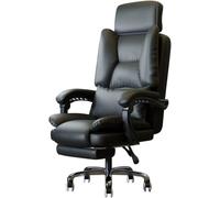 Sedia da Ufficio per Ufficio, Sedia da Ufficio Reclinabile con Ampio Poggiatesta, Elastico A Doppio Strato, Girevole A 360°, Altezza Regolabile, Schienale Inclinabile, Black Chair, 65 * 118-128cm