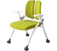 Sedia da ufficio pieghevole con ruote, design ergonomico con doppio supporto posteriore, per studio, conferenza e allenamento