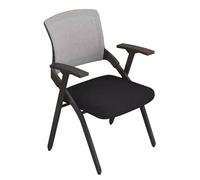 Sedia da ufficio pieghevole, sgabello da conferenza, con schienale, sedia portatile per riunioni, sedia da scrivania grigia per personale, seduta compatta per conferenze, dimensioni regolabili, design