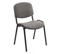 Sedia Da Ufficio Poltrona Fissa per Sala Attesa metallo e cotone/panno Modello Felicia C73 colore Grigio Confezione da 1PZ