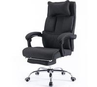 Sedia Da Ufficio Reclinabile Moderna E Minimalista, Sedia Da Scrivania In Tessuto Di Cotone E Lino Delicato Sulla Pelle, Facile Da Montare(Black color)