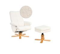 Sedia da ufficio reclinabile tessuto boucle Sgabello girevole reclinabile bianco sporco