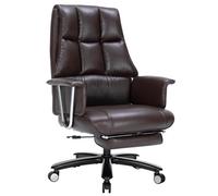 Sedia da ufficio resistente con poggiapiedi, 181,4 kg, in pelle PU, ergonomica, per persone pesanti, con schienale alto, sedia reclinabile con ampio cuscino spesso, grande sedia da ufficio