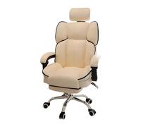 Sedia da Ufficio Sedia da Gioco Comodo Sedia Accento Sedile Sedia da Ufficio sedie da Studio sedie roba Singolo Divano Sedia Computer Comoda (Beige con poggiapiedi)