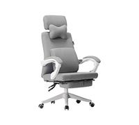 Sedia da ufficio, sedia da scrivania ergonomica, schienale alto in tessuto con schienale reclinabile, poggiapiedi retrattile, cuscino lombare e collo per casa e studio, adatta per lavorare al computer