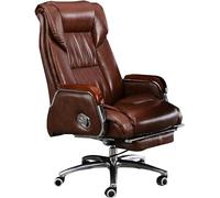 Sedia da Ufficio, sedia da scrivania per ufficio in vera pelle Sedia operativa girevole ergonomica Sedia per computer sedentaria con schienale regolabile e poggiapiedi retrattile (Color : C)