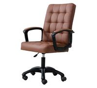 Sedia da ufficio Sedia per computer Seduta in pelle PU Sedia da ufficio Scrivania e sedia per computer Sedia girevole con sollevamento design ergonomico (Colore : Marrone) necessaria