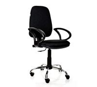 SEDIA DA UFFICIO, SEDIA PER SCRIVANIA ERGONOMICA, ELEVAZIONE A GAS, CONTATTO PERMANENTE, CON BRACCIOLI GIA' MONTATI, BASE CROMATA CON RUOTE, PRODOTTO IN ITALIA , CERTIFICATA (BLU, acrilico)