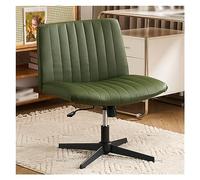 Sedia da ufficio senza braccioli, sedia da scrivania senza ruote, sedie da ufficio in pelle imbottita spessa, sedia da toeletta girevole regolabile a dondolo, sedia da computer ampia per piccoli spazi