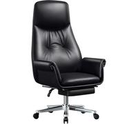 Sedia da Ufficio Supporto per La Schiena Sedia Direzionale Ergonomica Regolabile in Altezza da Studio, Comoda Reclinazione per Uomini E Donne Sedia da Lavoro con Poggiapiedi, Black, 120-130 * 48cm