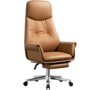 Sedia da Ufficio Supporto per La Schiena Sedia Direzionale Ergonomica Regolabile in Altezza da Studio, Comoda Reclinazione per Uomini E Donne Sedia da Lavoro con Poggiapiedi, Khaki, 120-130 * 48cm