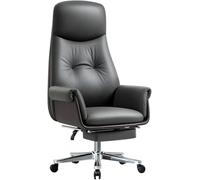 Sedia da Ufficio Supporto per La Schiena Sedia Direzionale Ergonomica Regolabile in Altezza da Studio, Comoda Reclinazione per Uomini E Donne Sedia da Lavoro con Poggiapiedi, Gray, 120-130 * 48cm