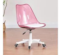 Sedia da ufficio trasparente con cuscino, regolabile, sedia girevole in acrilico, senza braccioli, sedia da scrivania in plastica modellata, per casa e ufficio [classe di efficienza energetica A]